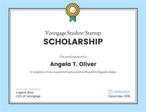 Simple 7 Scholarship Award Certificate Editable Templates