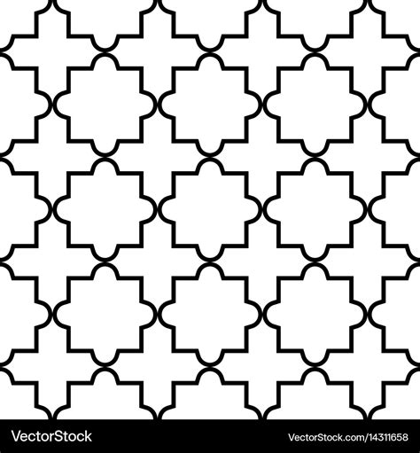 Geometric Seamless Pattern Moroccan Tiles Desig Vector Image