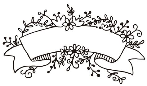 Banner With Flowers Coloring Pages Coloring Pages