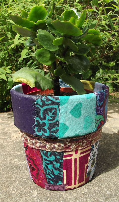 Fabulous Fabric Collaged Plant Pots · How To Sew A Fabric Planter