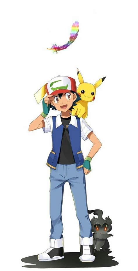 This Is An Ash Ketchum Fan Art From The Pokémon Anime Pikachu Marshadow Credits Are Given To