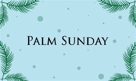 Palm Sunday Greeting Banner Template For Christian Holiday With Palm