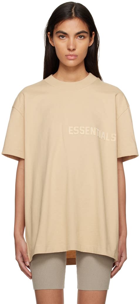 Fear Of God Essentials Ssense Exclusive Beige T Shirt Ssense