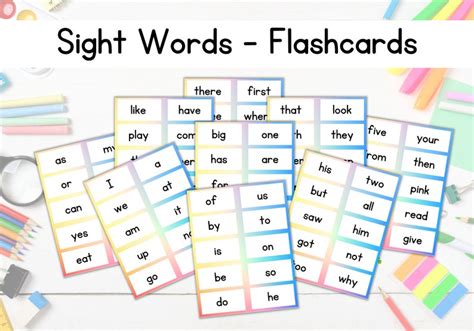 Sight Word Flashcards Printable Flashcards For Kids Etsy