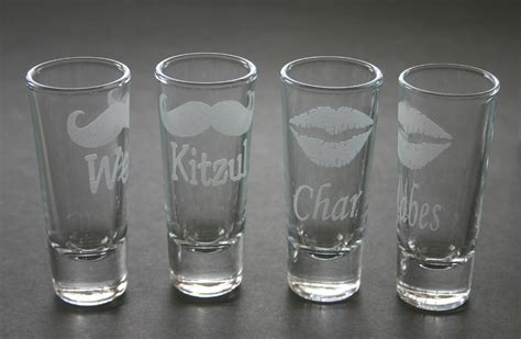 Custom Etched Shot Glasses Personalized Set Of 10 Weddings His Etsy