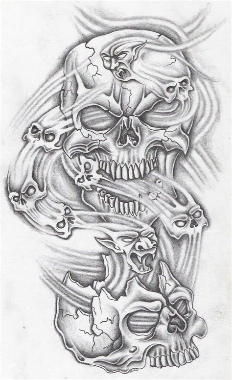 Skull Sleeve Tattoos Skull Tattoo Design Evil Skull Tattoo