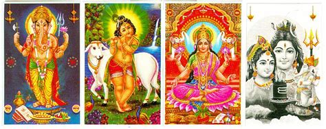 Hindu Gods And Goddesses Set Of Four Stickers