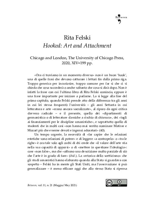 Pdf Rita Felski Hooked Art And Attachment Chicago And London The