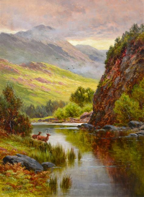 Henry Deacon Hillier 19th Century Scottish Highland Oil Painting Of