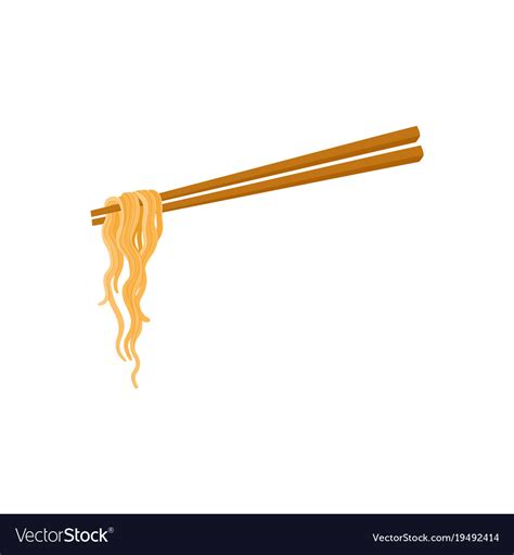 Chopsticks And Noodle Chinese Asian Food Vector Image