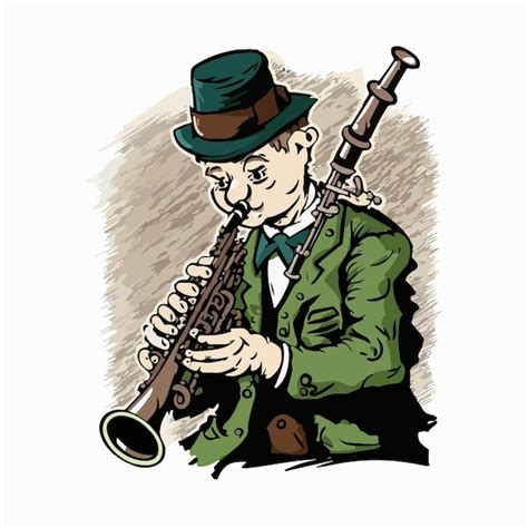 Premium Vector Vector Cute Clarinet Cartoon Style