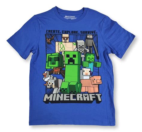 Boys Large 10 12 Minecraft Shirt T Shirt Enderman Creeper Zombie Mob