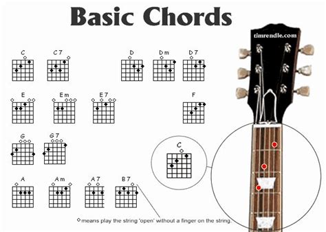 Guitar Chords Chart Basic Example Document Template Acoustic