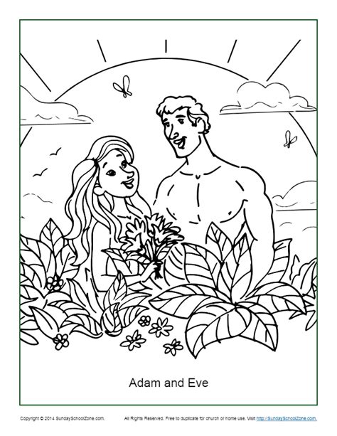 Adam And Eve Coloring Page Coloring Home