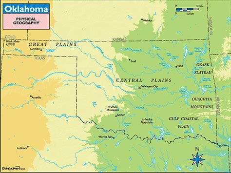 Oklahoma Physical Geography Map By From Worlds