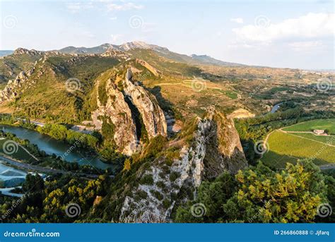 Mountain Formations And The Ebro River In La Rioja Stock Photo Image