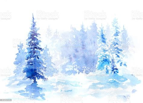 Watercolor Winter Spruce Stock Illustration Download Image Now Istock