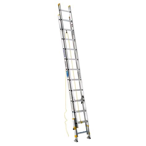 Werner 24 Ft Aluminum D Rung Equalizer Extension Ladder With 250 Lb