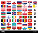 List of all European country flags Stock Photo - Alamy