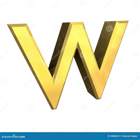 Gold 3d Letter W Royalty Free Stock Images Image 3848559