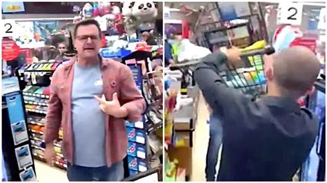 Watch Man Assaults Store Worker With A Shopping Cart After Being Asked