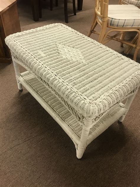 The spaghetti size wicker we weave over our wicker table frames is also thicker and skillfully woven. WHITE WICKER COFFEE TABLE | Delmarva Furniture Consignment