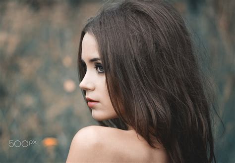 Women Model Long Hair Brunette Face Depth Of Field Ksenia Kokoreva Eyes