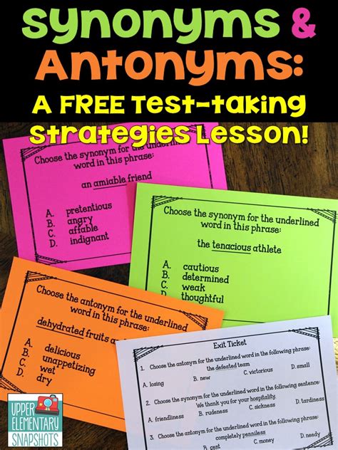 Upper Elementary Snapshots Test Taking Strategies Synonyms And