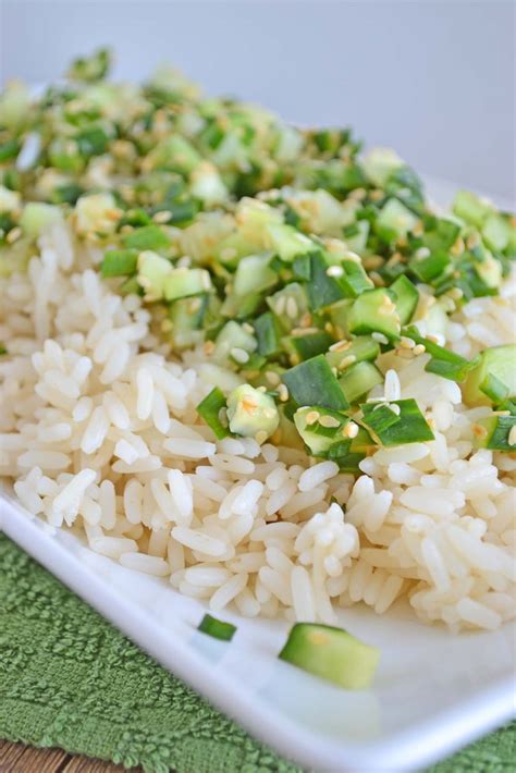 Sesame Rice Salad With Cucumber Chives And Lime Cookthestory