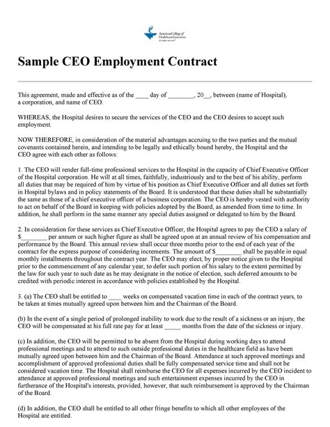 Job Printable Employment Contract Template Printable Free Templates