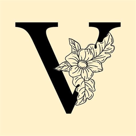 Premium Vector Elegant Letter V With Wreath Floral Logo Decorative