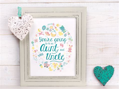 Youre Going To Be An Aunt And Uncle Poster Printable Etsy