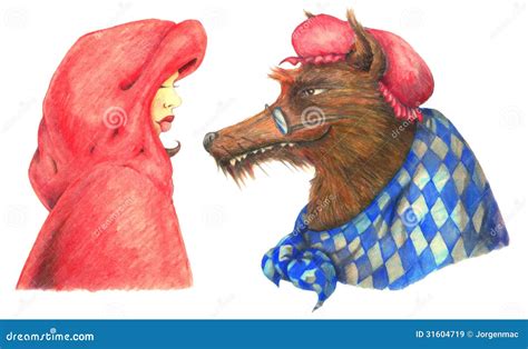 Red Riding Hood And The Big Bad Wolf Royalty Free Stock Images Image