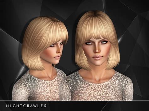 Straight Bob With Bangs Hairstyle 27 By Nightcrawler By The Sims
