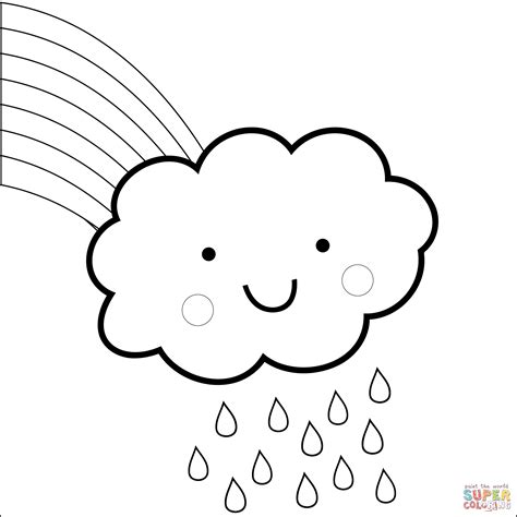 Sun And Clouds Coloring Page Sketch Coloring Page