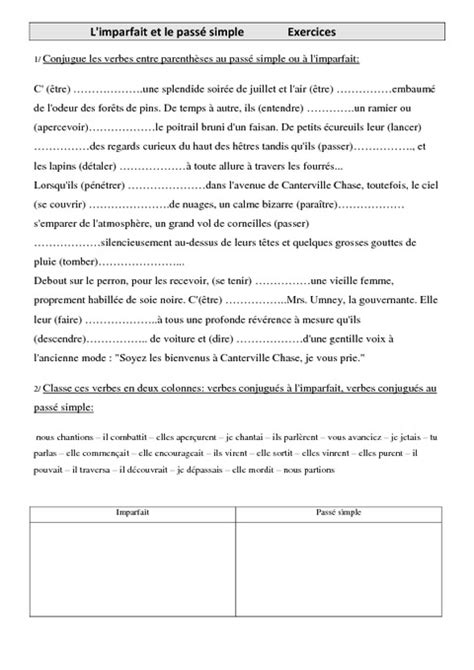 Exercice cm1 français / conjugaison. Télécharger exercice passé simple cm1 PDF | Le passé ...