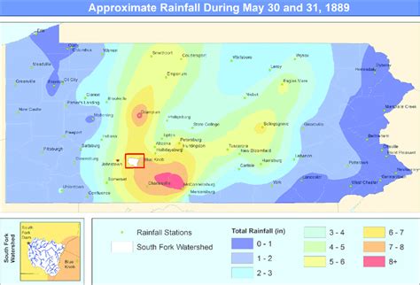 Approximate Rainfall Distribution In Pennsylvania During May 3031