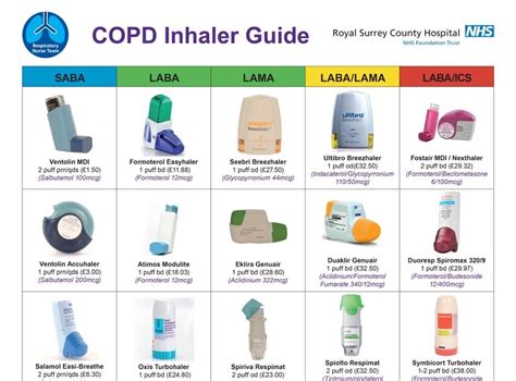 Copd Medications Inhaler Colors Chart Asthma And Copd Medications Chart National Asthma
