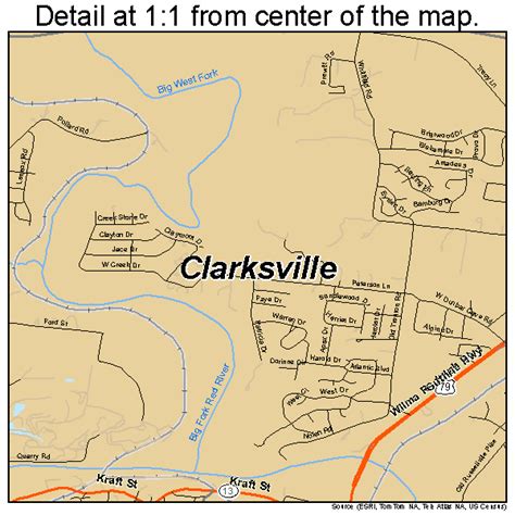 Clarksville Tennessee Street Map 4715160