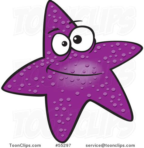 Purple Cartoon Skeptical Starfish 55297 By Ron Leishman