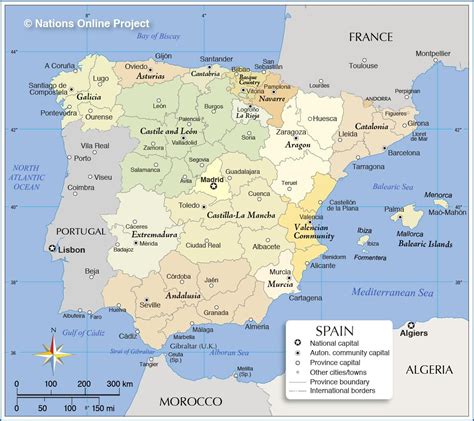 España Regiones Del Mapa Mapa De España Mostrando Las Regiones Sur
