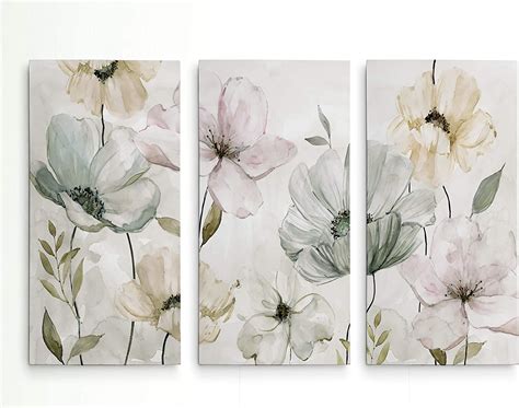 Amazon Com Renditions Gallery Garden Grays Gallery Wrapped Canvas Panel Flower Wall Art
