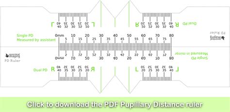 Printable Pupillary Distance Ruler