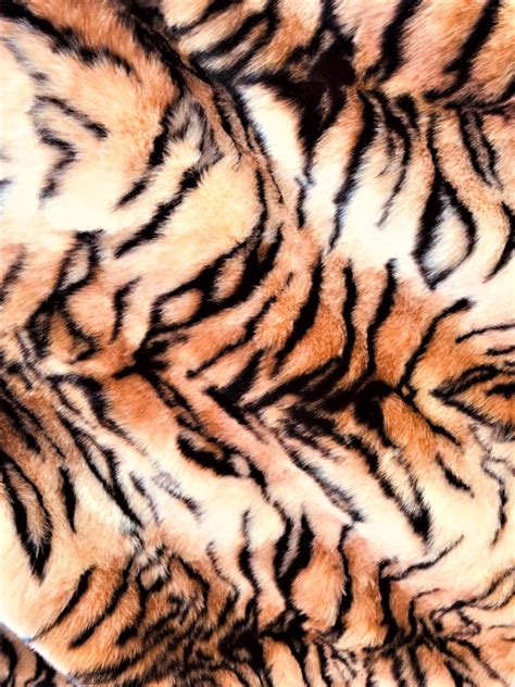 Heavy Shaggy Soft Brown Tiger Skin Pattern Faux Fur Fabric By Etsy