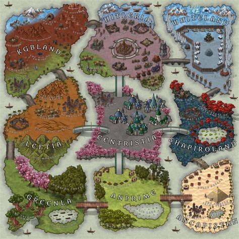 All of the political compass quadrants as islands on a map. I spent so