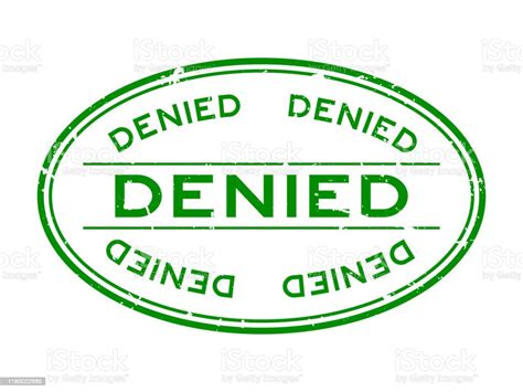 Grunge Green Denied Word Oval Rubber Seal Stamp On White Background Stock Illustration