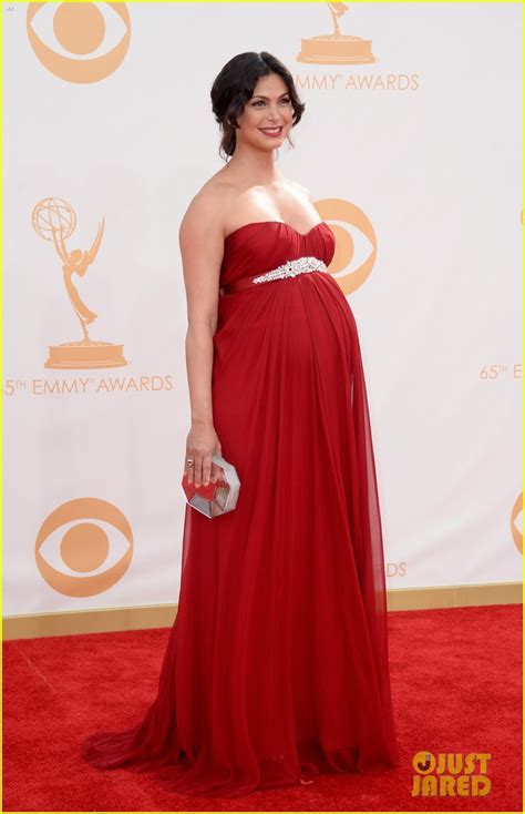 Pregnant Morena Baccarin Emmys Red Carpet Photo Emmy Awards Jackson Pace