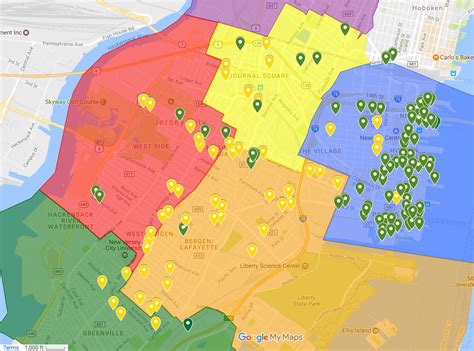 Jersey City Ward Map Color 2018