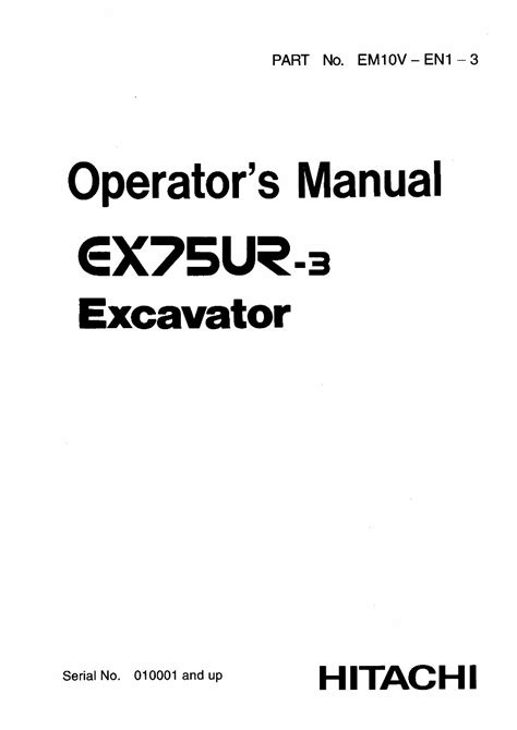 Hitachi Ex75ur 3 Excavator Operators Manual Manuals Online