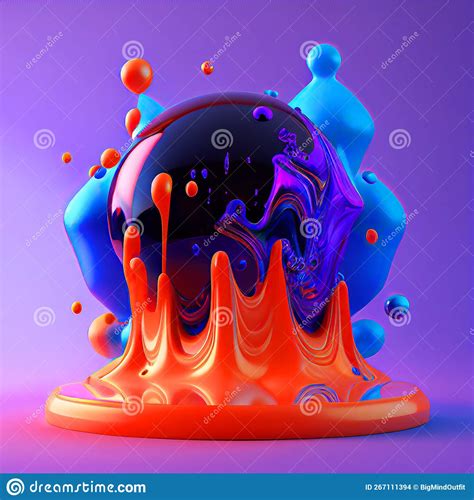 Liquid Splash Ai Generative Abstract Shape Stock Illustration